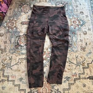 Lululemon Invigorate High-Rise Tight Leggings Brown Camo Has Pockets 8 Athletic